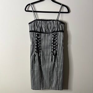 Betsey Johnson Black and White Gingham Midi Dress